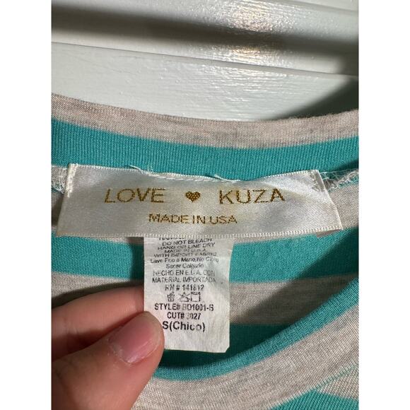 Love, Kuza Mint Oat Striped Maxi Dress Small - Picture 9 of 12